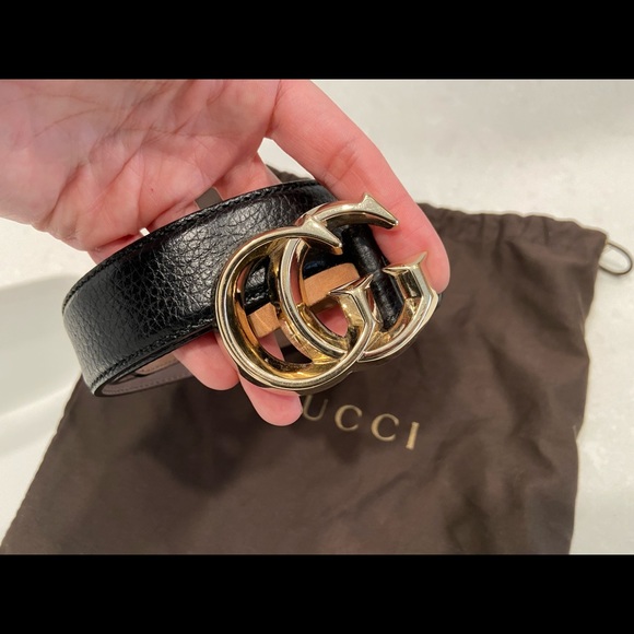 Sold !! Gucci Black Guccissima leather GG belt size 80 - Picture 7 of 14